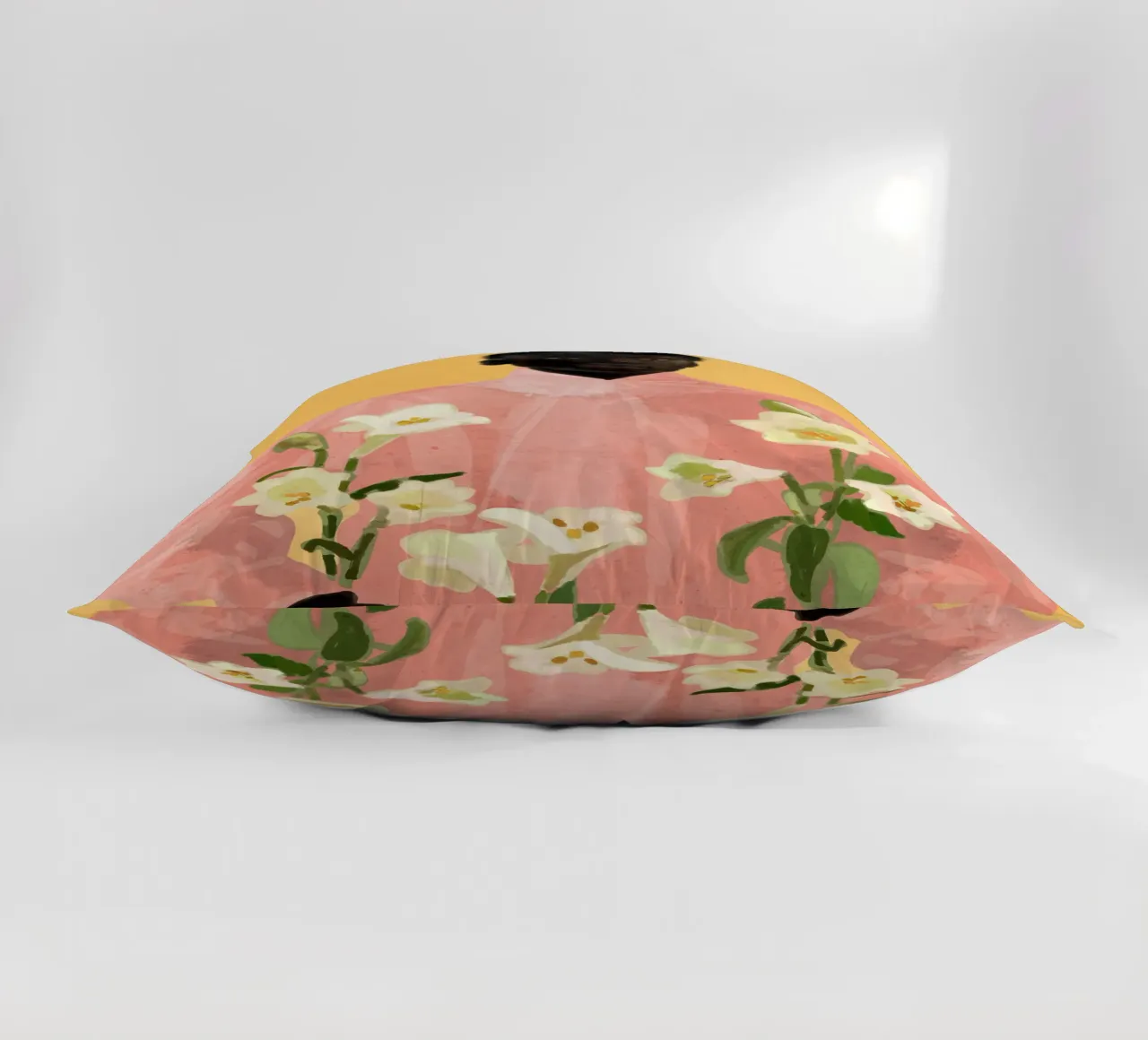 Ragazza con fiori in mano 2 cuscino da ThingDesign