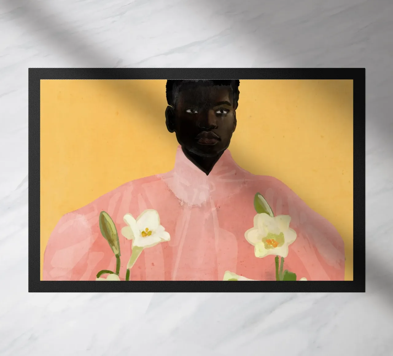 Ragazza con fiori in mano 2 zerbino da ThingDesign