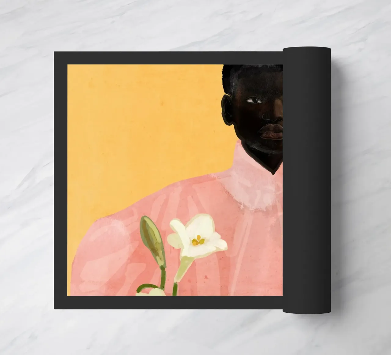 Ragazza con fiori in mano 2 zerbino da ThingDesign