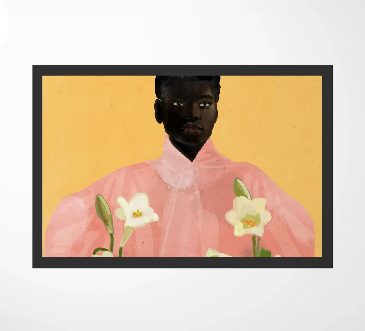 Ragazza con fiori in mano 2 zerbino da ThingDesign