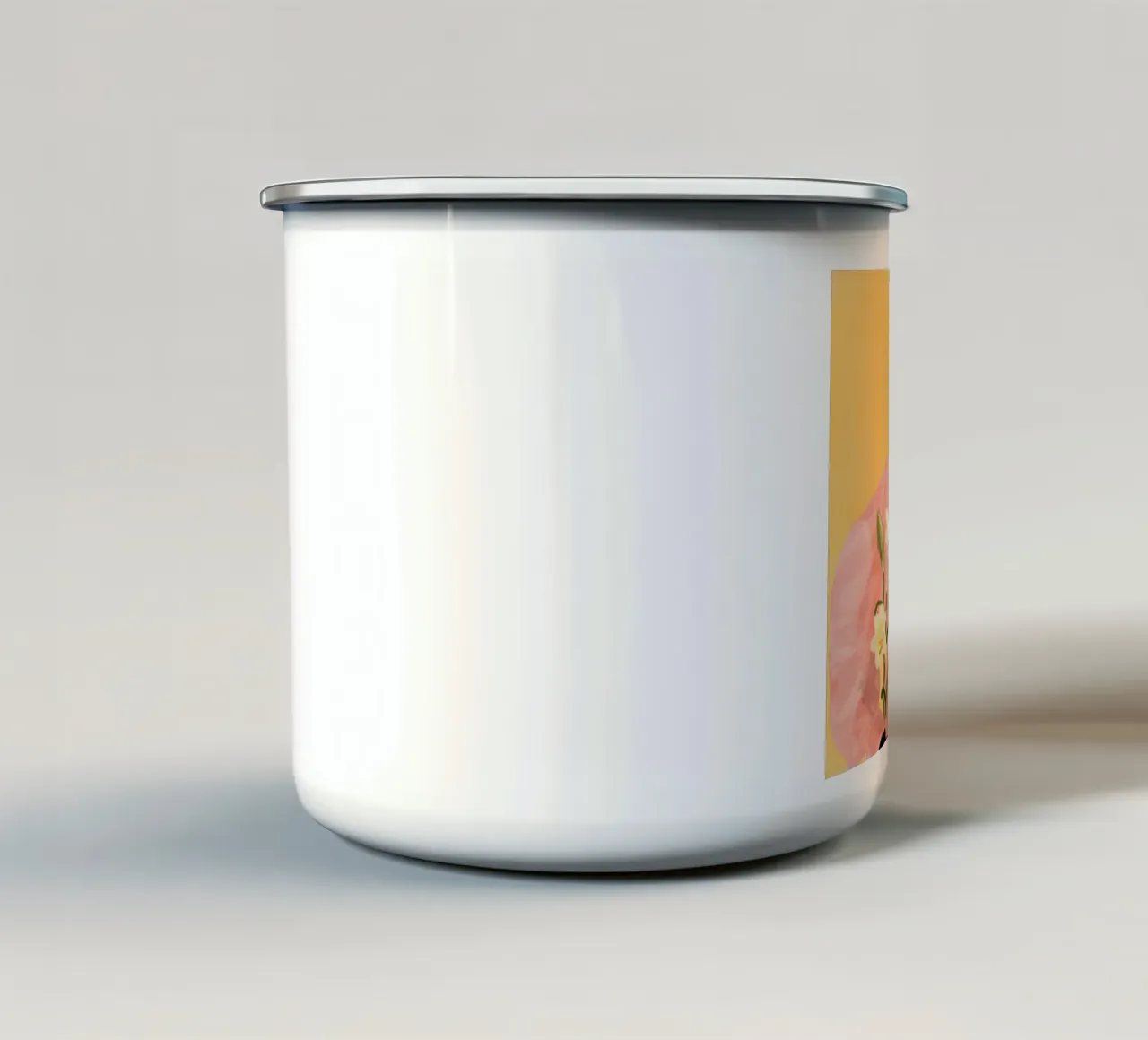 Ragazza con fiori in mano 2 tazza in smalto da ThingDesign