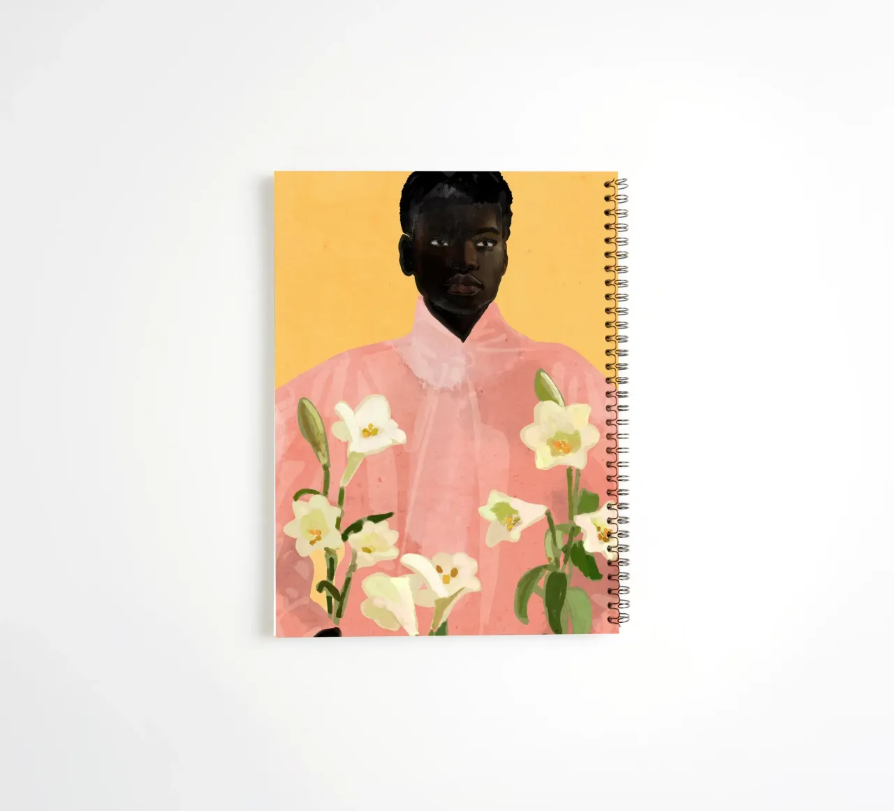 Ragazza con fiori in mano 2 diario ad anelli da ThingDesign