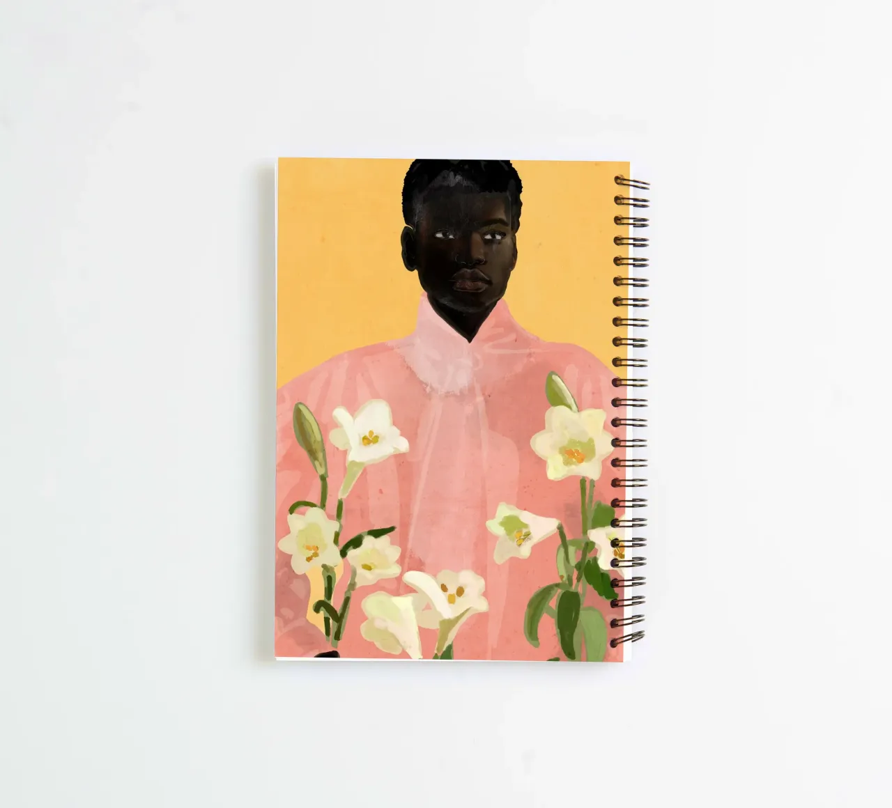 Ragazza con fiori in mano 2 diario ad anelli da ThingDesign