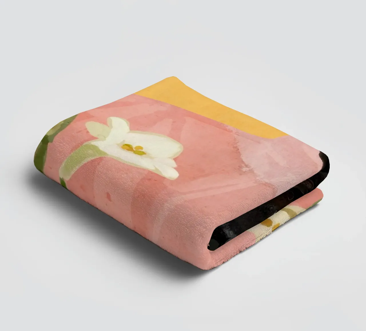 Ragazza con fiori in mano 2 asciugamano da bagno da ThingDesign