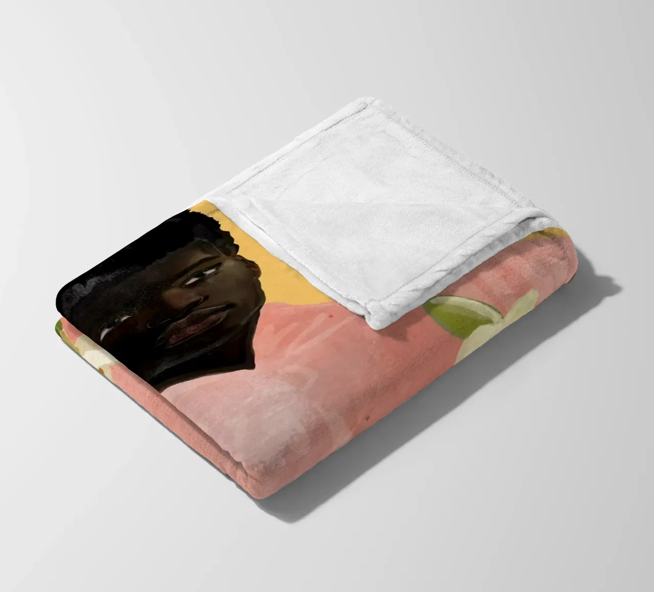 Ragazza con fiori in mano 2 coperta in pile da ThingDesign