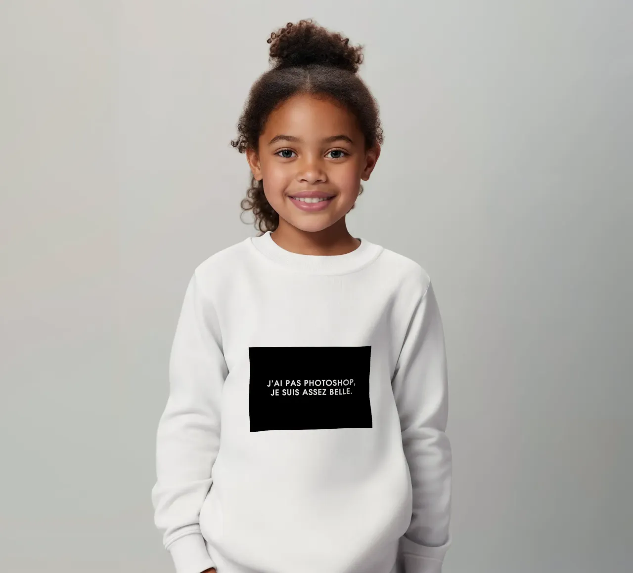 J'ai pas photoshop, je suis assez belle - Black felpa bambino da Intertitres