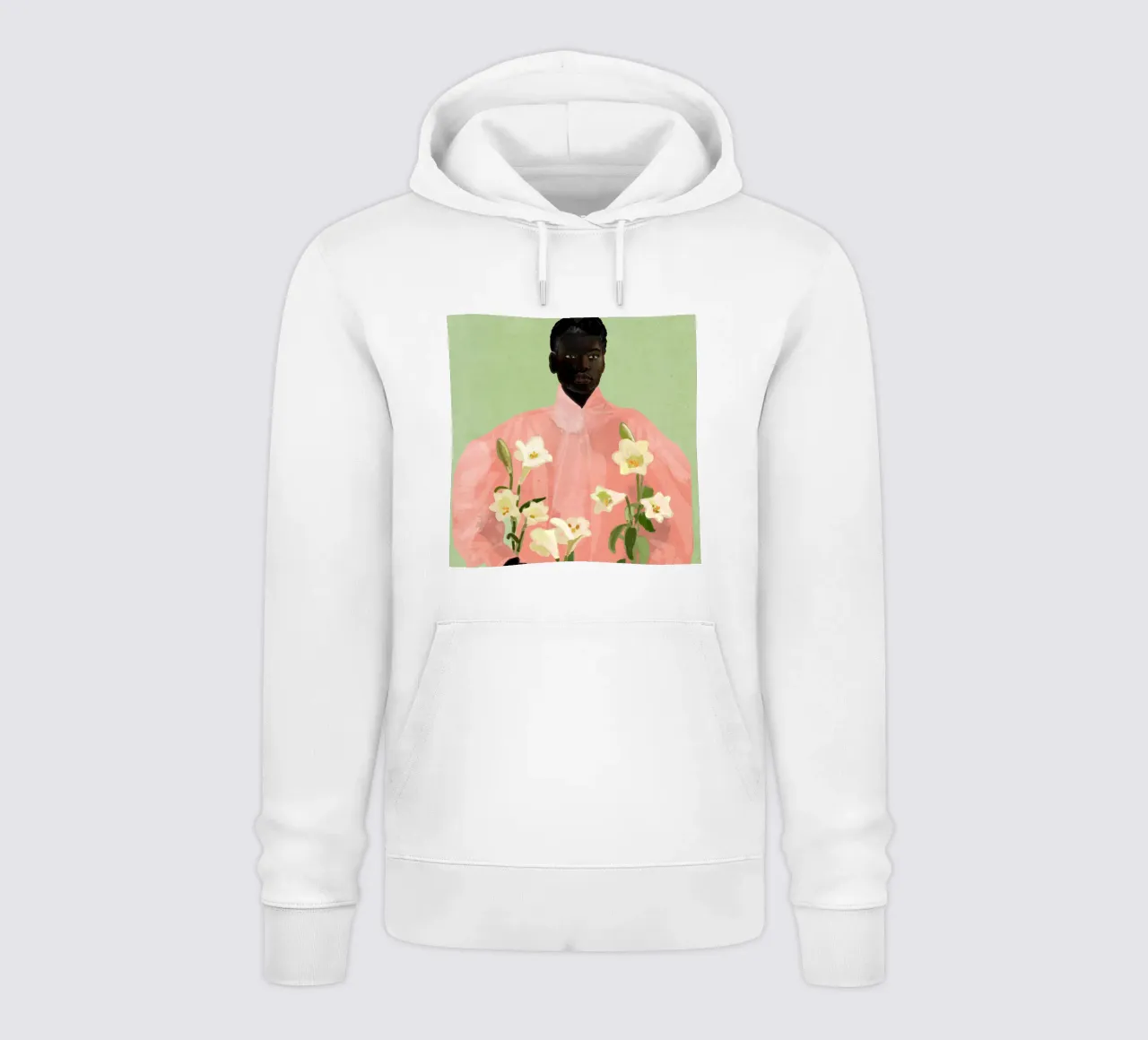 Ragazza con fiori in mano 3 felpa con cappuccio da ThingDesign