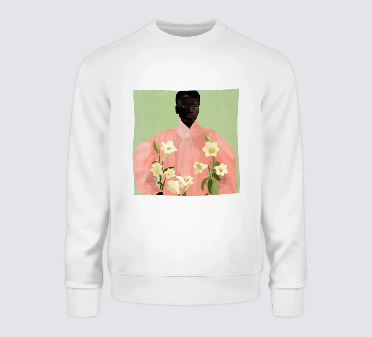 Ragazza con fiori in mano 3 felpa da ThingDesign