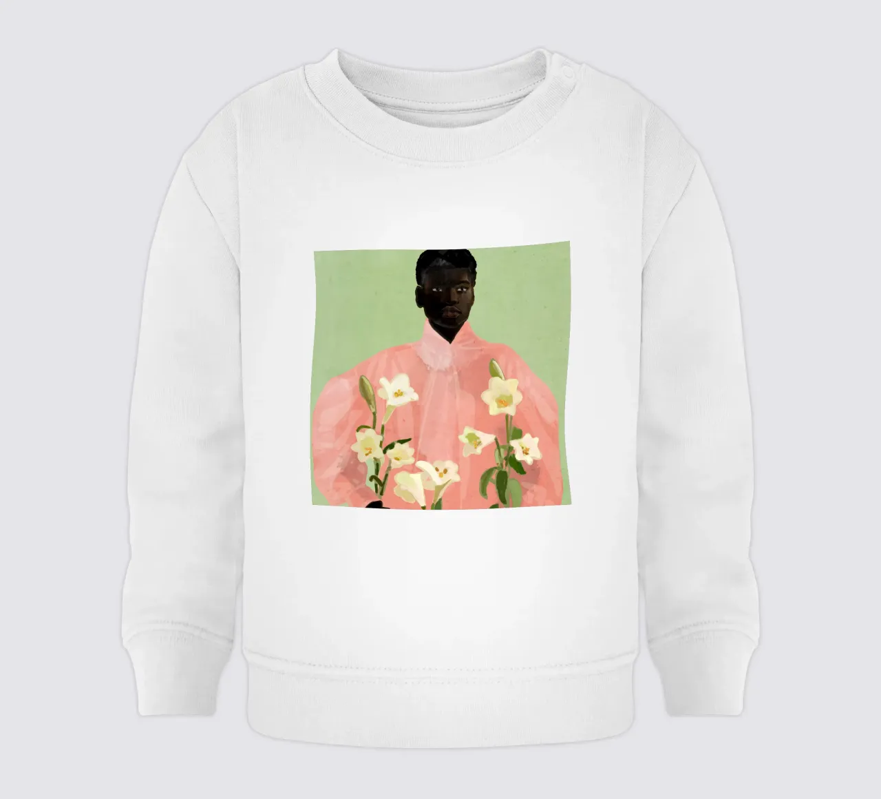 Ragazza con fiori in mano 3 felpa neonato da ThingDesign