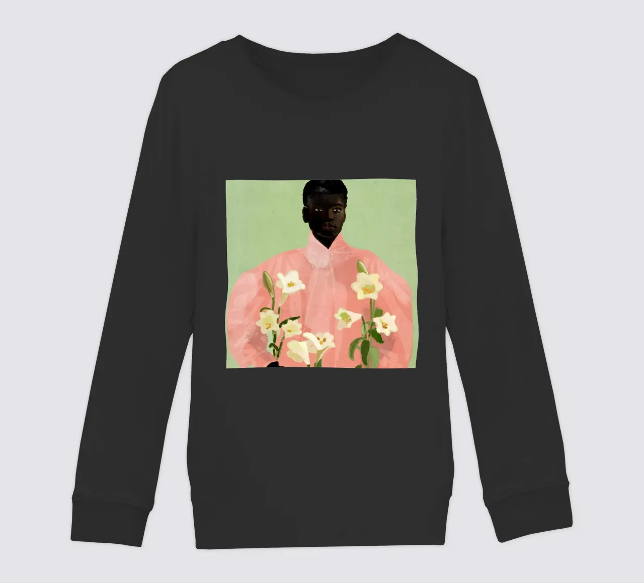 Ragazza con fiori in mano 3 felpa bambino da ThingDesign