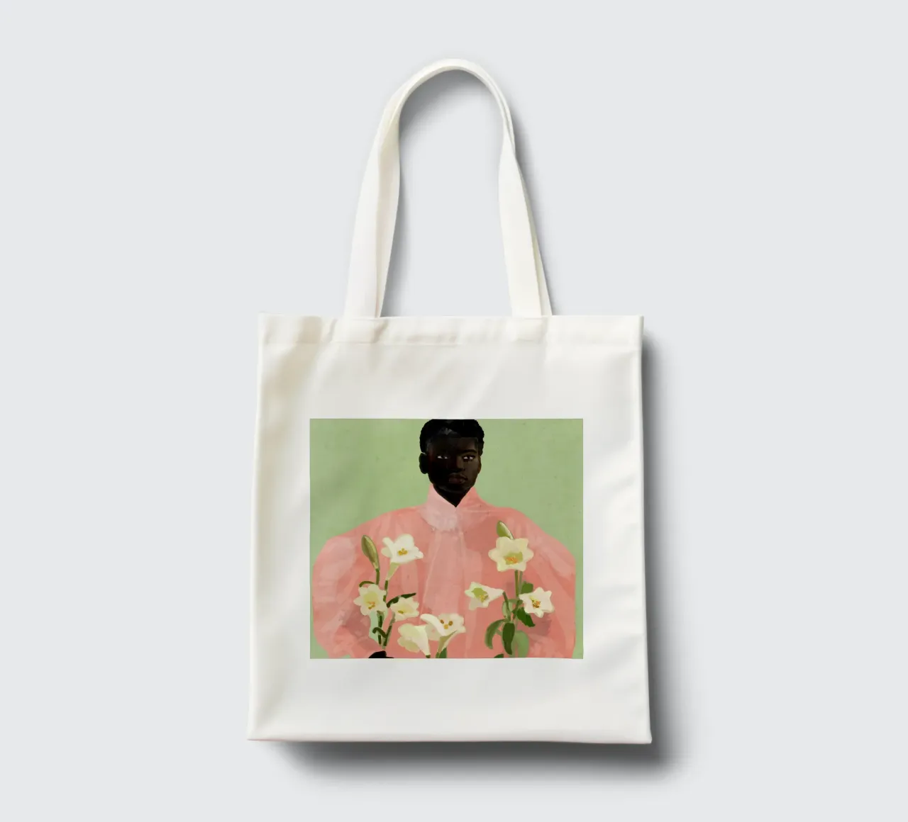 Ragazza con fiori in mano 3 borsa in juta da ThingDesign