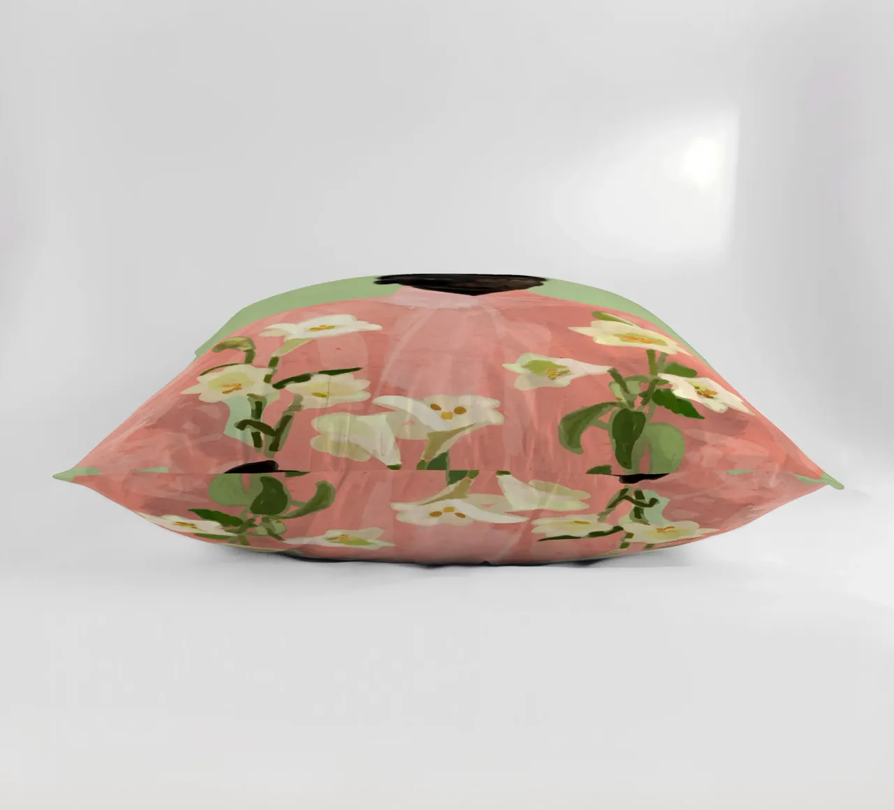 Ragazza con fiori in mano 3 cuscino da ThingDesign