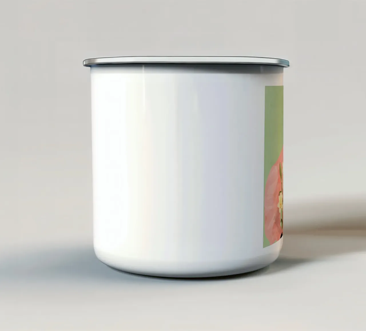 Ragazza con fiori in mano 3 tazza in smalto da ThingDesign