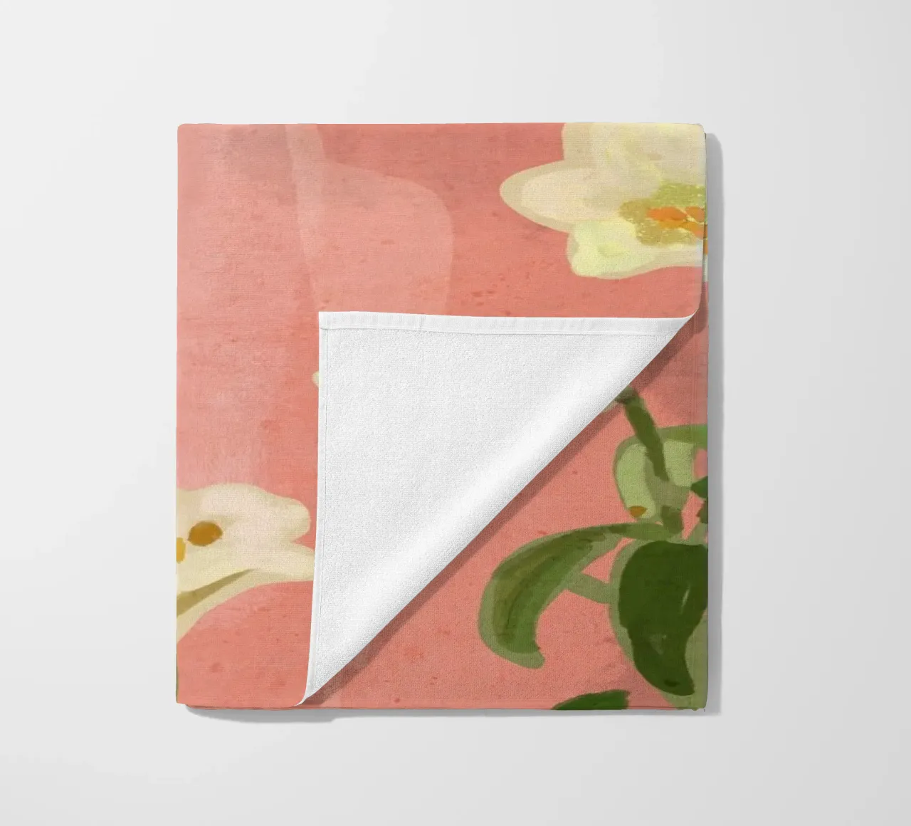 Ragazza con fiori in mano 3 telo mare da ThingDesign