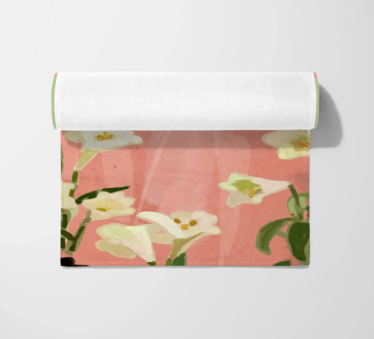 Ragazza con fiori in mano 3 telo mare da ThingDesign