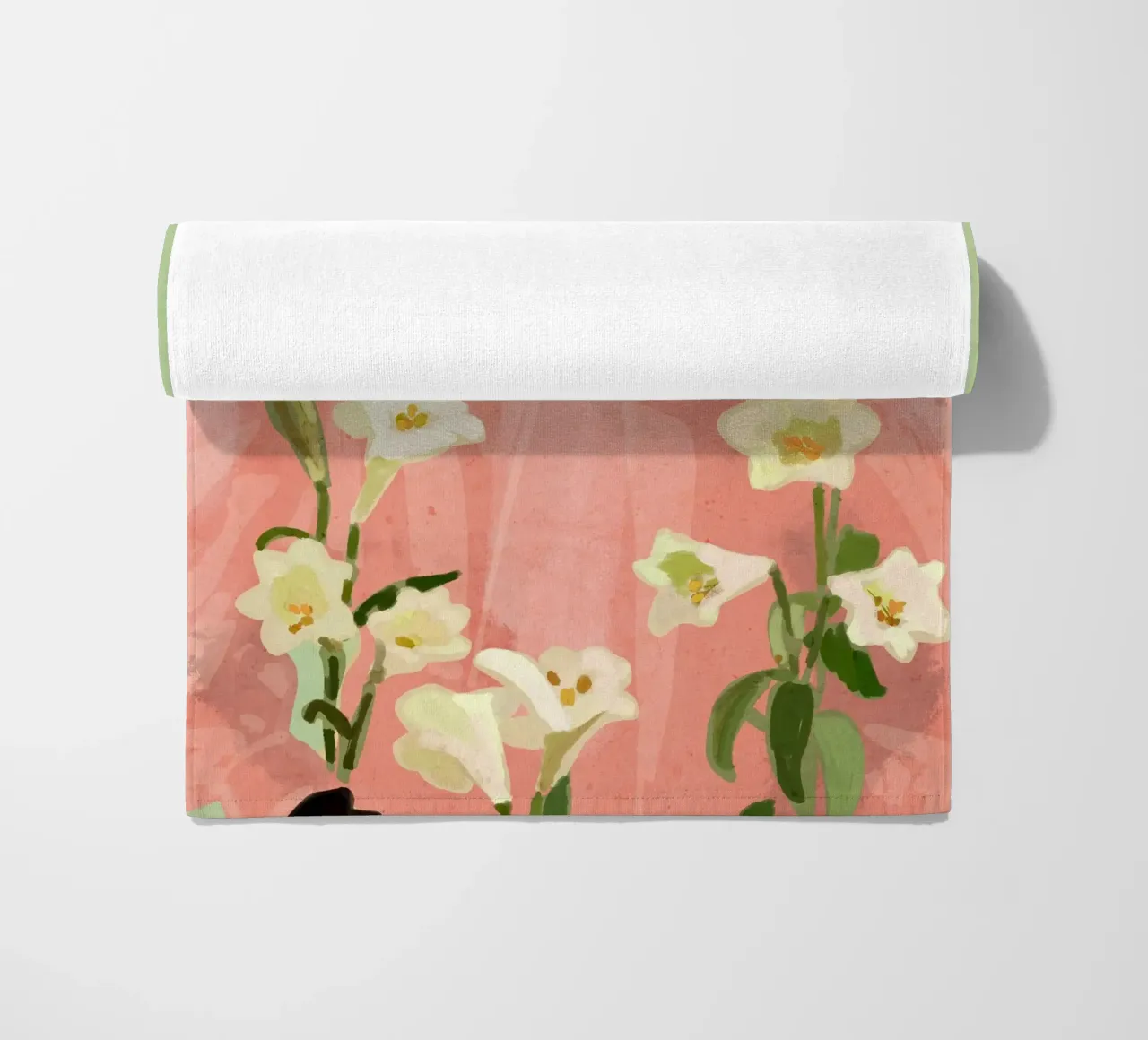 Ragazza con fiori in mano 3 telo mare da ThingDesign