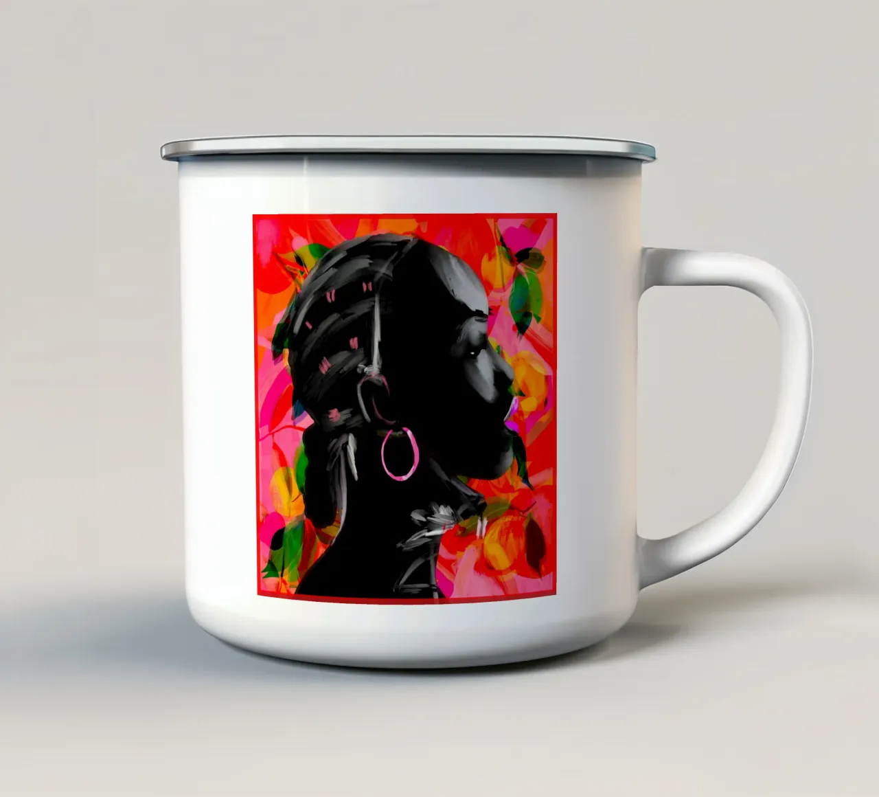 Girl Portrait 6 mug en émail de ThingDesign