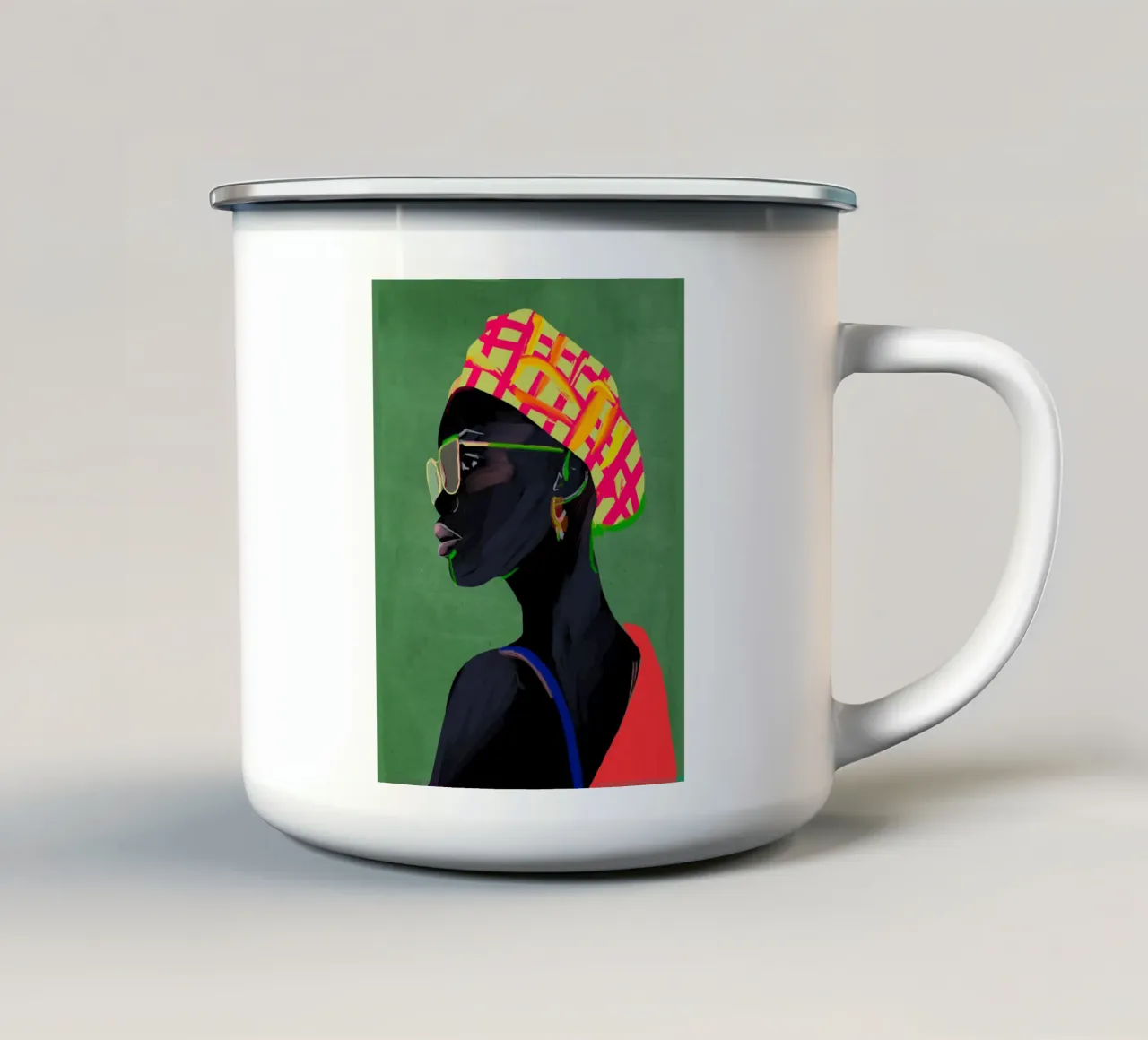Ritratto di ragazza 3 tazza in smalto da ThingDesign