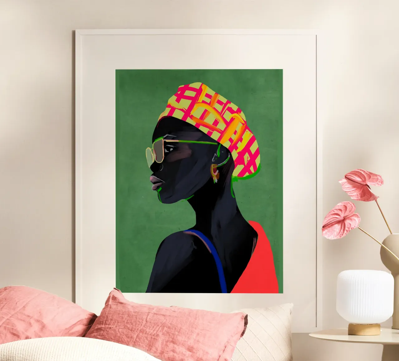 Ritratto di ragazza 3 poster con telaio in legno da ThingDesign