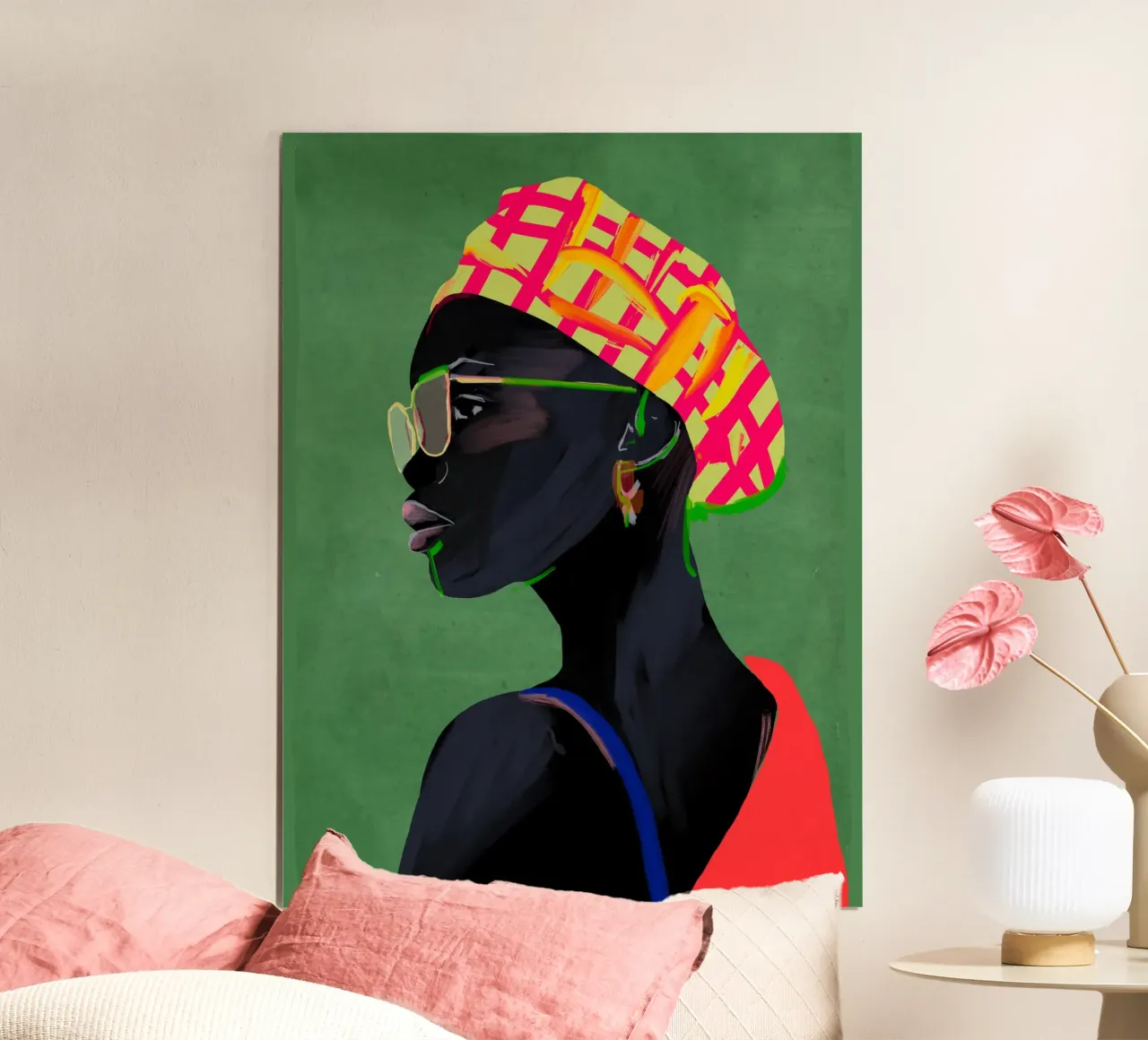 Ritratto di ragazza 3 poster con telaio in legno da ThingDesign