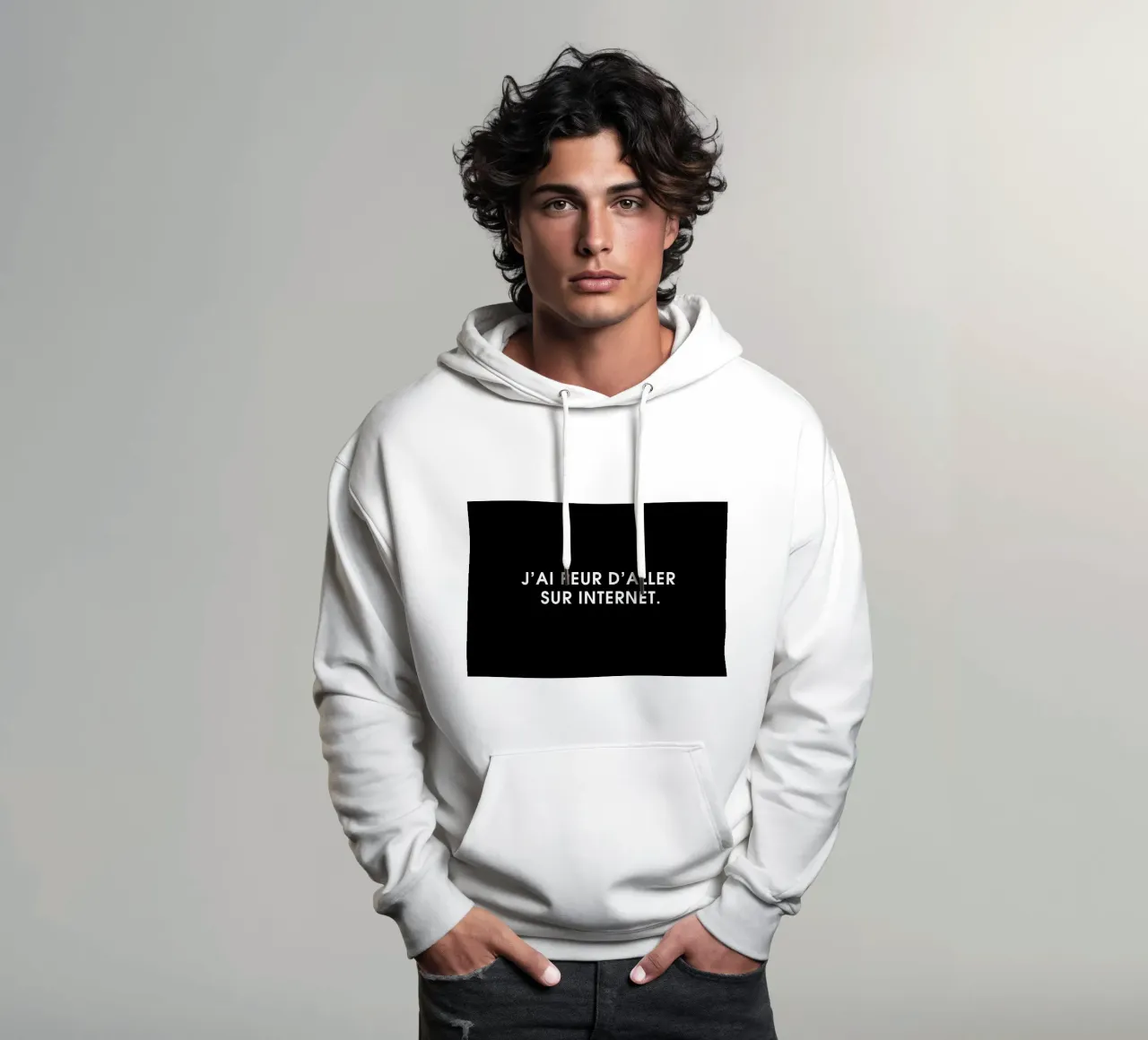 J'ai peur d'aller sur Internet - Black felpa con cappuccio da Intertitres