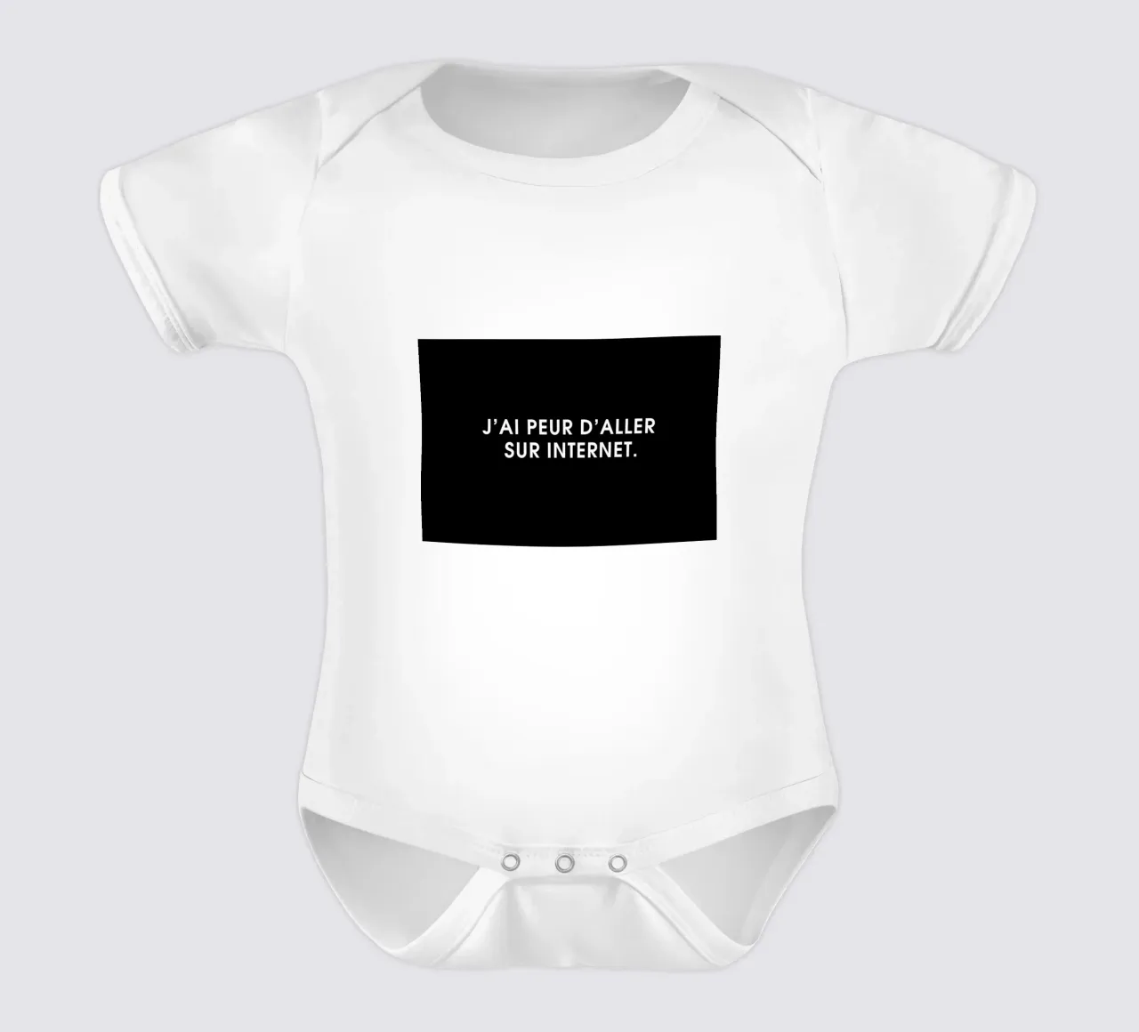 J'ai peur d'aller sur Internet - Black body neonato maniche corte da Intertitres