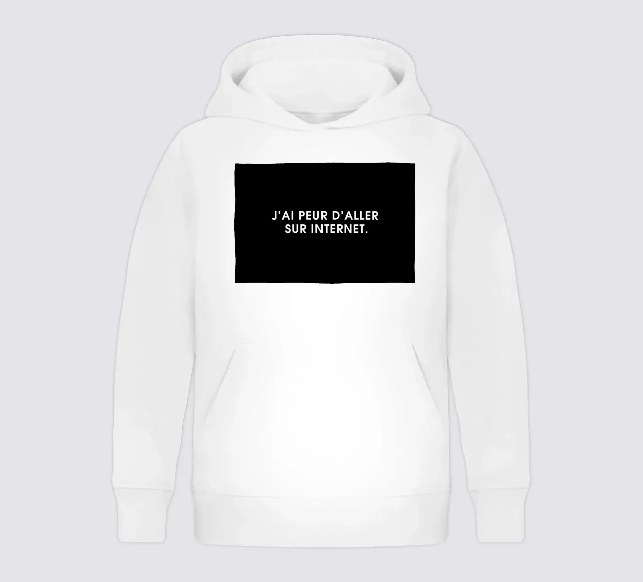 J'ai peur d'aller sur Internet - Black felpa bambino con cappuccio da Intertitres
