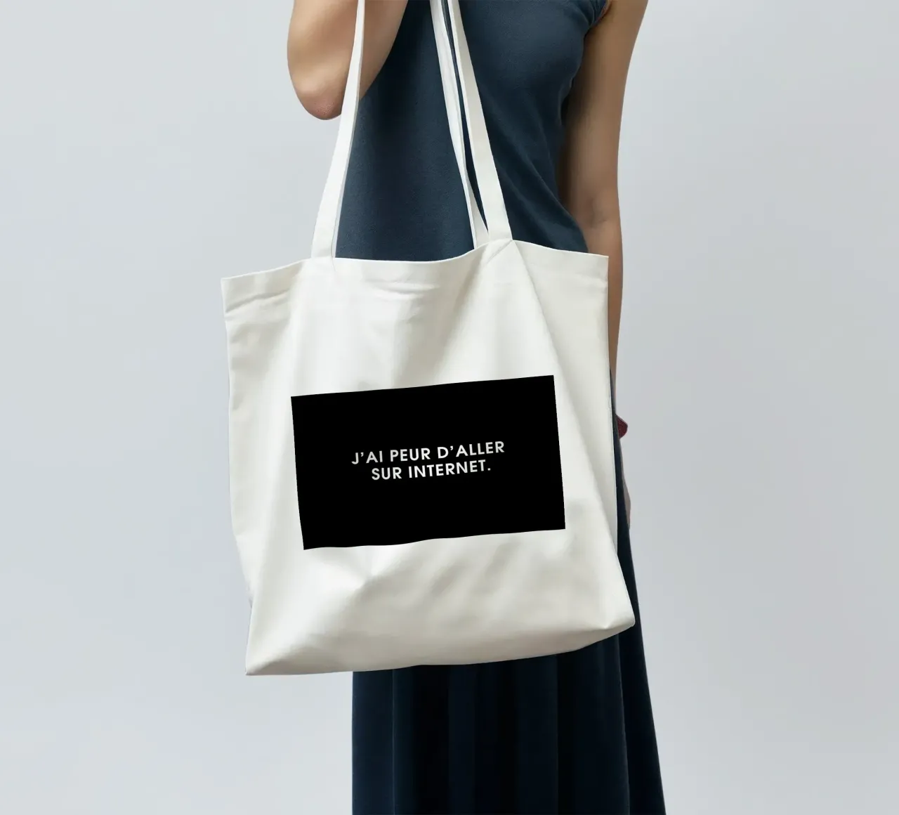 J'ai peur d'aller sur Internet - Black borsa in juta da Intertitres