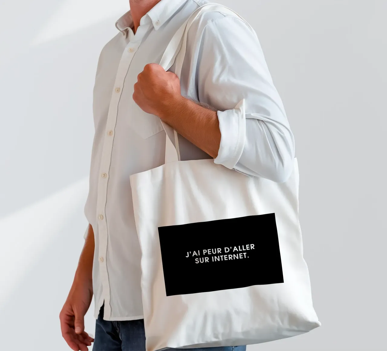 J'ai peur d'aller sur Internet - Black borsa in juta da Intertitres