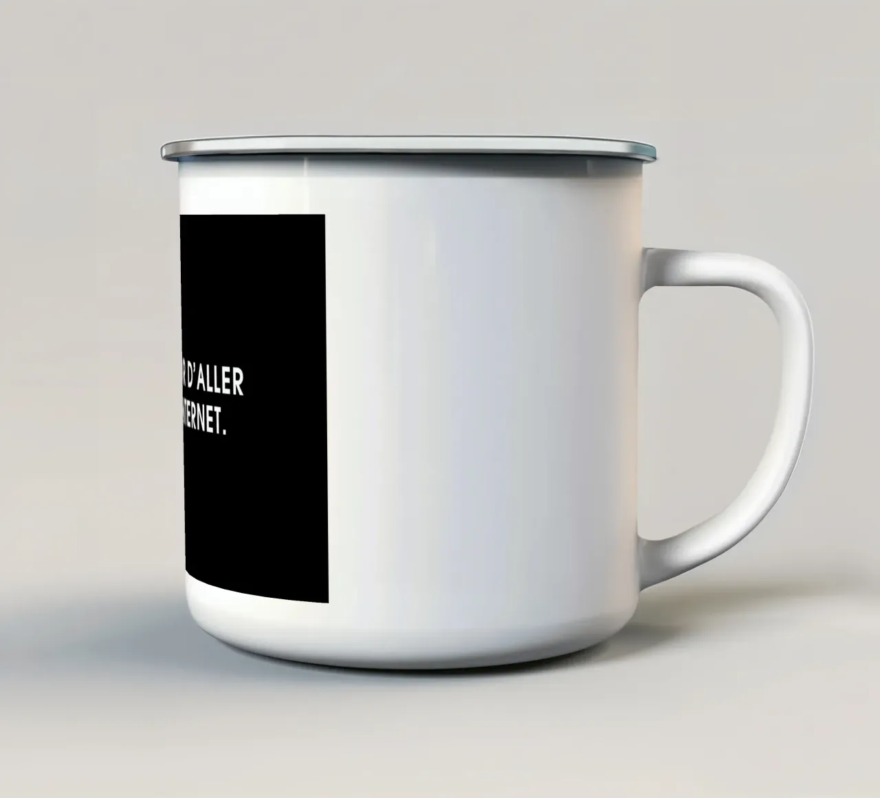 J'ai peur d'aller sur Internet - Black tazza in smalto da Intertitres