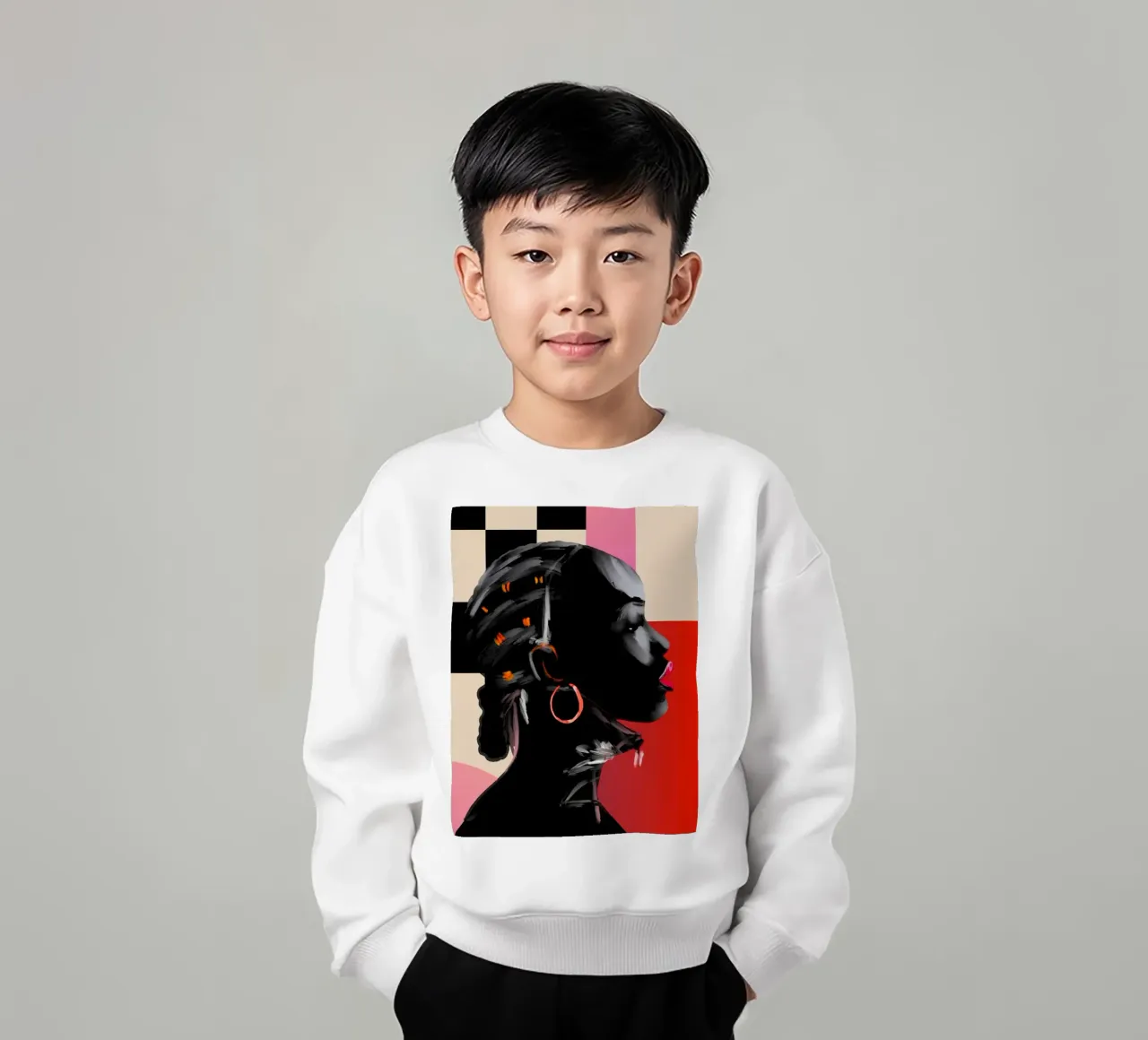 Girl Portrait 15 kids sweatshirt by ThingDesign