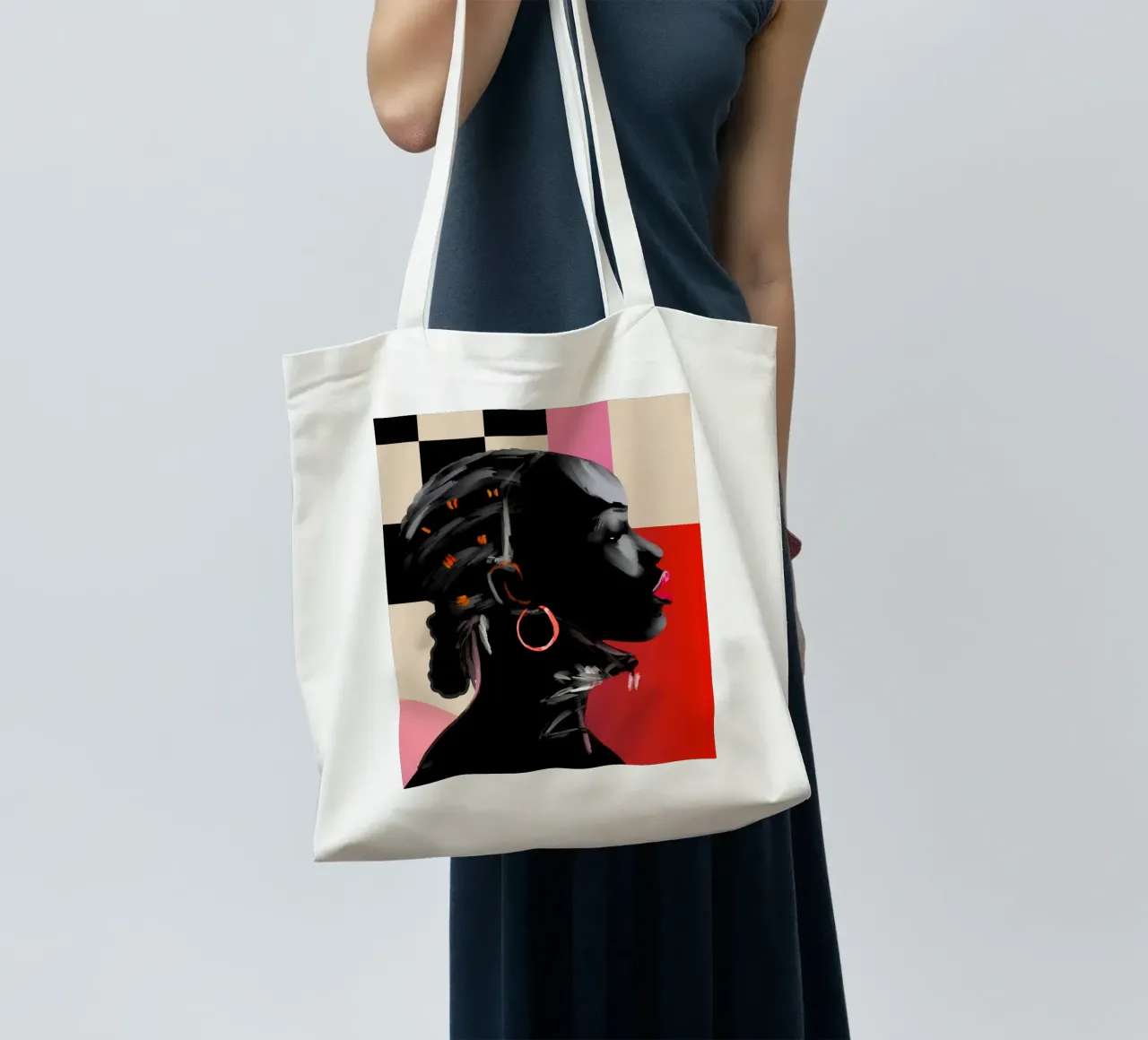 Ritratto di ragazza 15 borsa in juta da ThingDesign