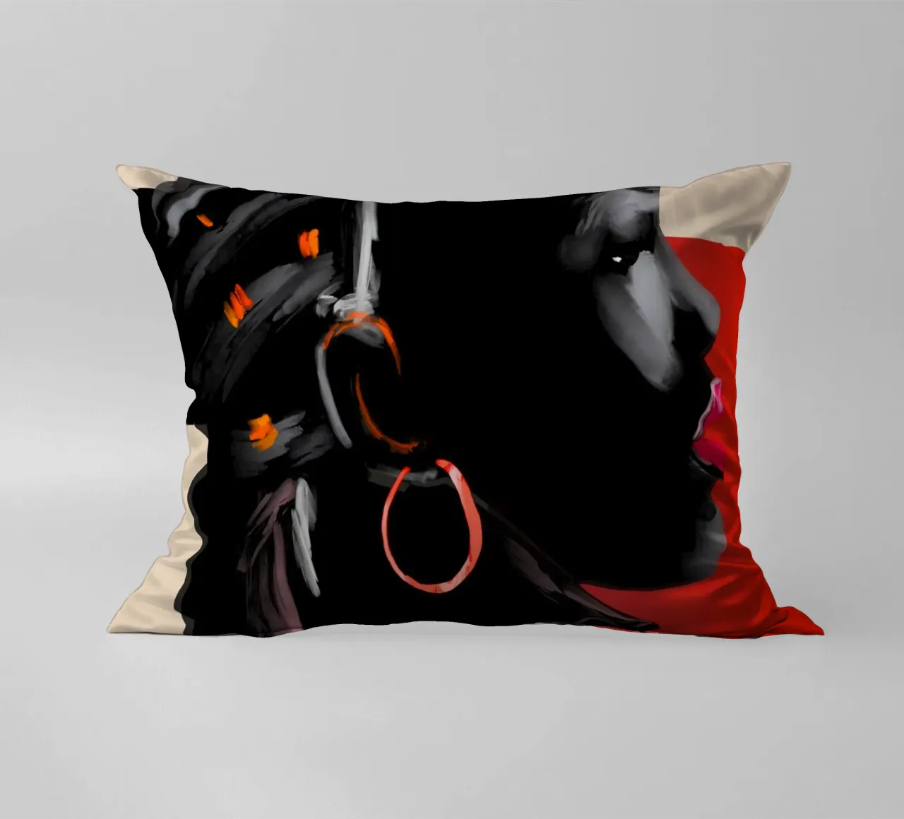 Ritratto di ragazza 15 cuscino da ThingDesign