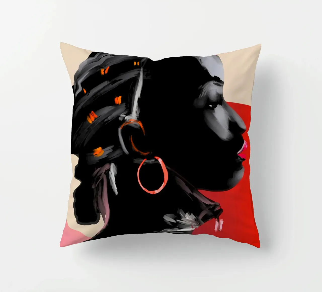 Ritratto di ragazza 15 cuscino da ThingDesign