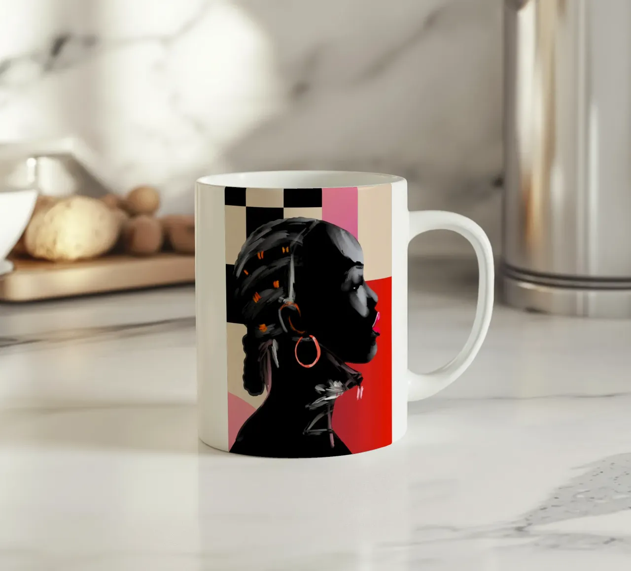 Girl Portrait 15 ceramic mug by ThingDesign