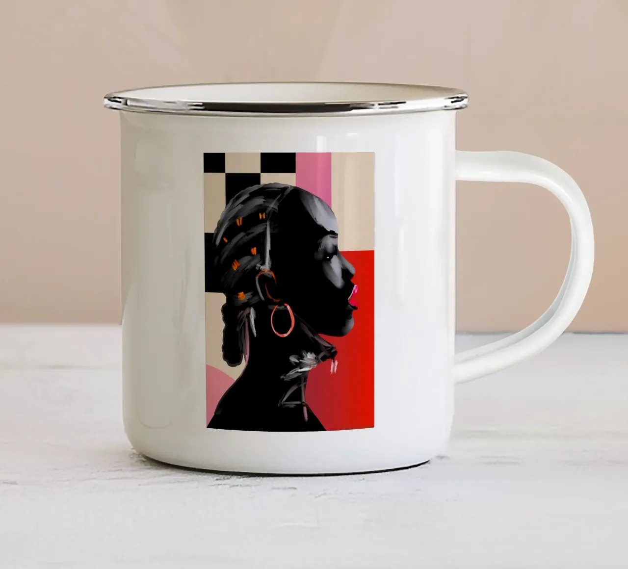 Ritratto di ragazza 15 tazza in smalto da ThingDesign