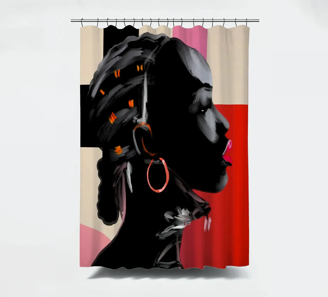 Girl Portrait 15 shower curtain by ThingDesign