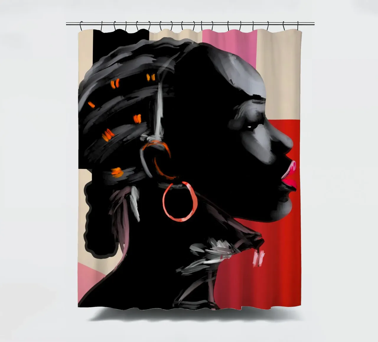 Girl Portrait 15 shower curtain by ThingDesign