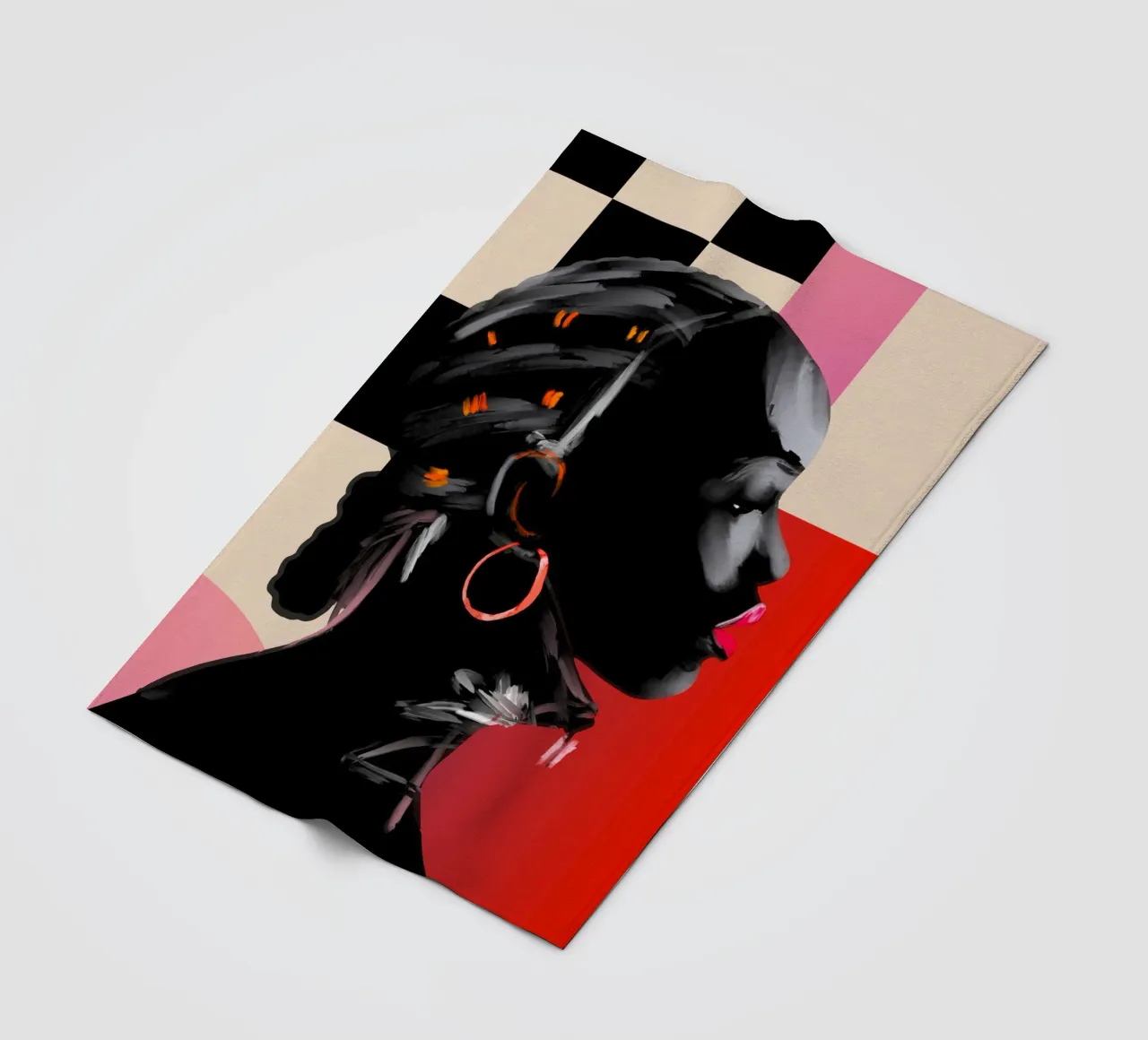 Girl Portrait 15 fleece blanket by ThingDesign