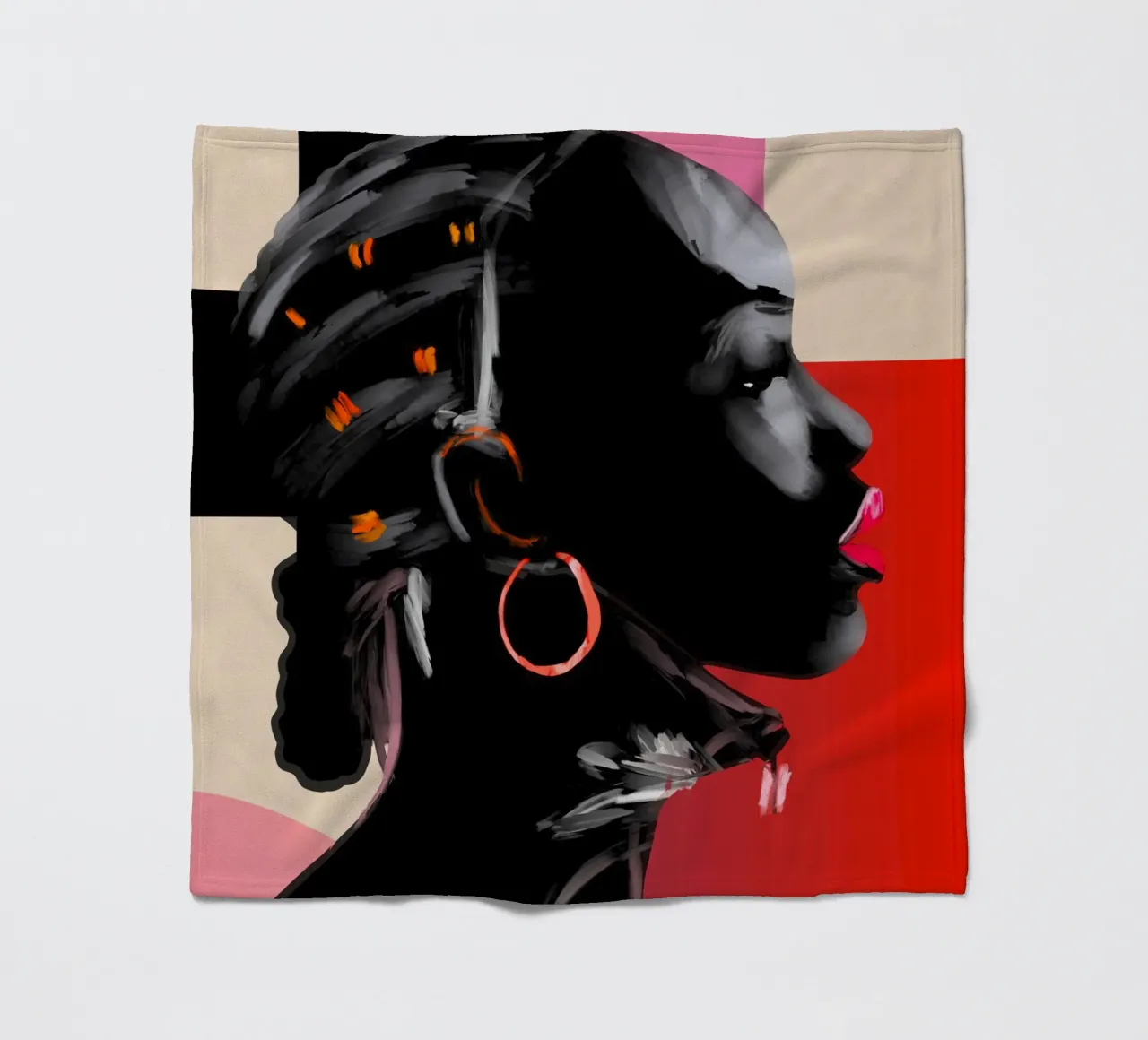 Girl Portrait 15 fleece blanket by ThingDesign