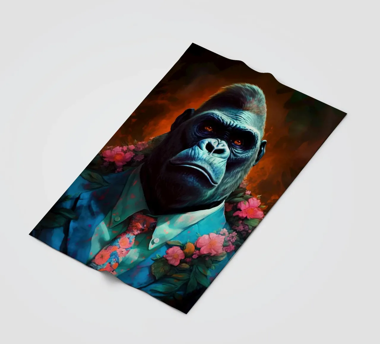 Arte animale gorilla hipster coperta in pile da Justyna Jaszke JBJart