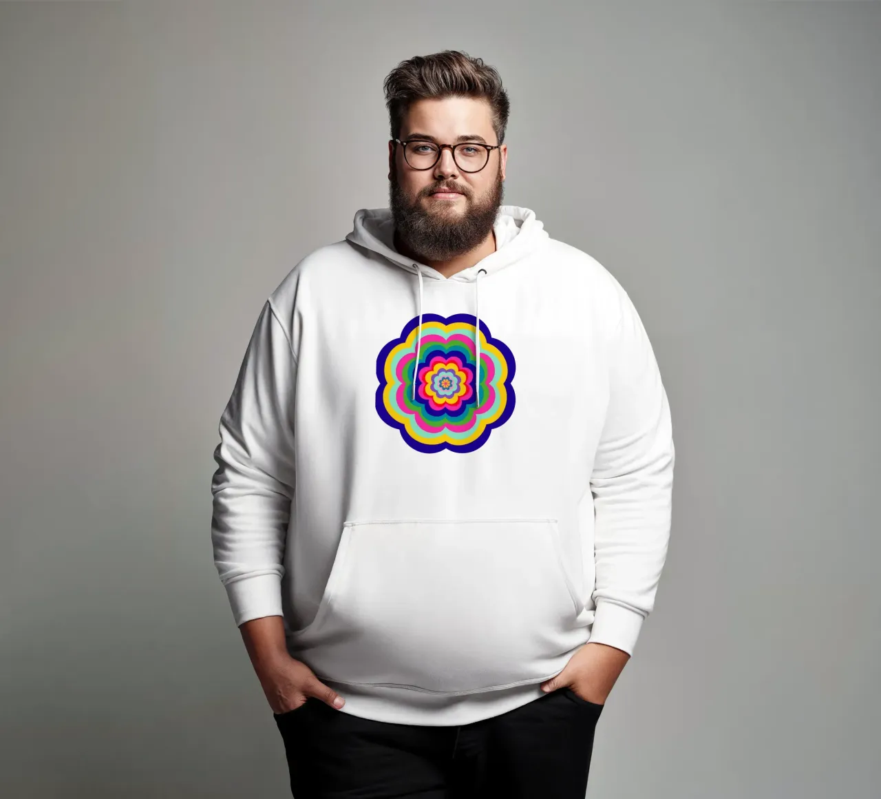 Gute Laune Blüte felpa con cappuccio da Miris bunte Modewelt