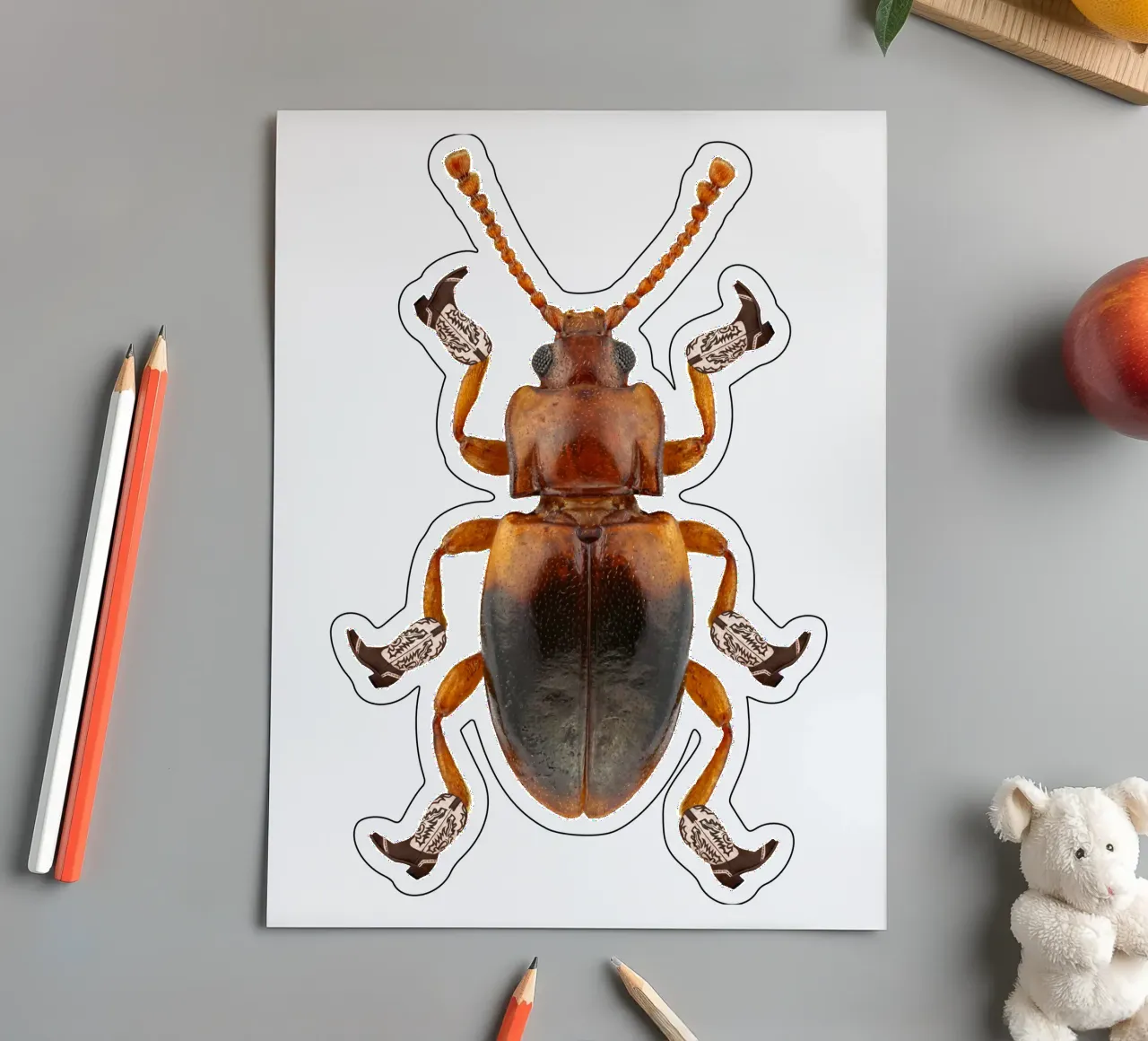 Billy The Booted Beetle sticker sheet by AnyoneCanYeehaw