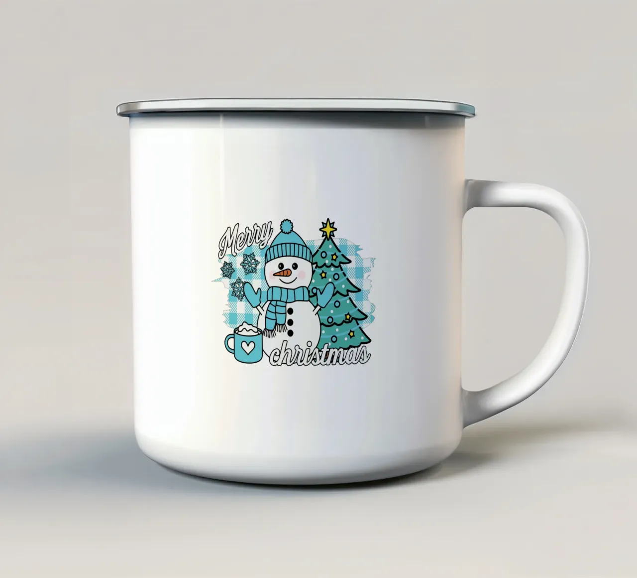 Snowman Merry Christmas tazza in smalto da edsonramosart