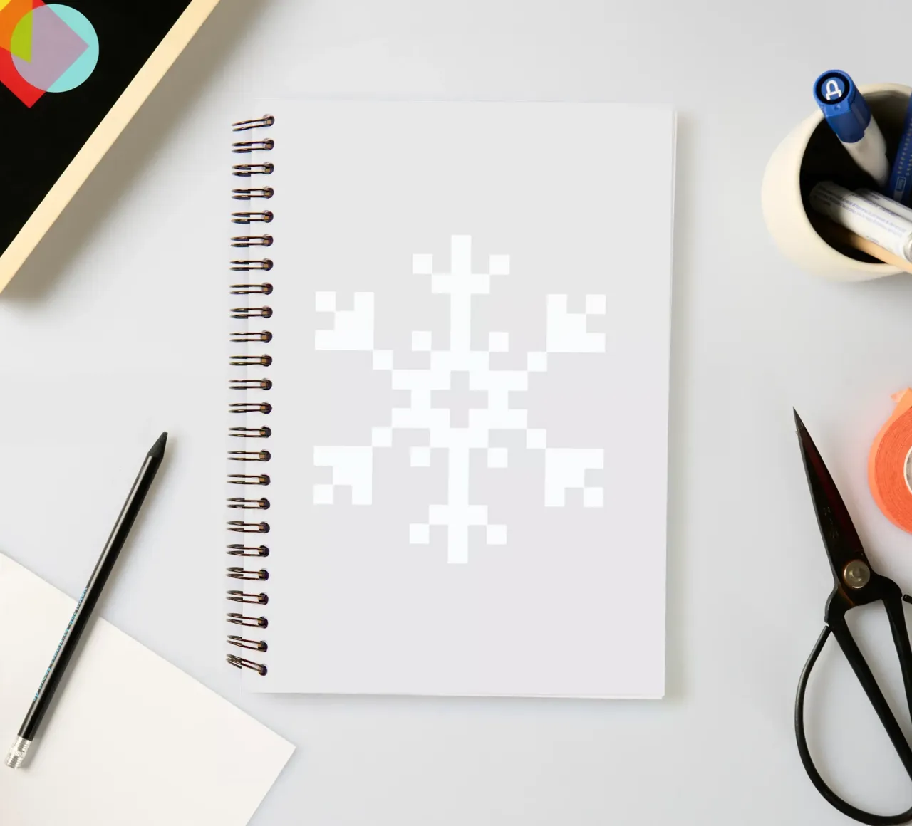 White Snowflake 2 spiral notebook by Studio One