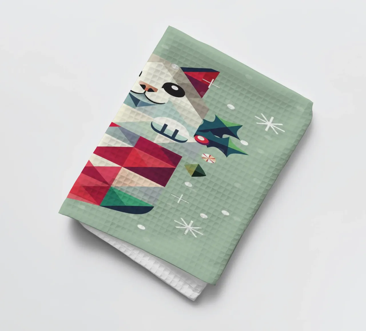 Chat de Noël ludique en chaussette - Joie festive torchon de namosh