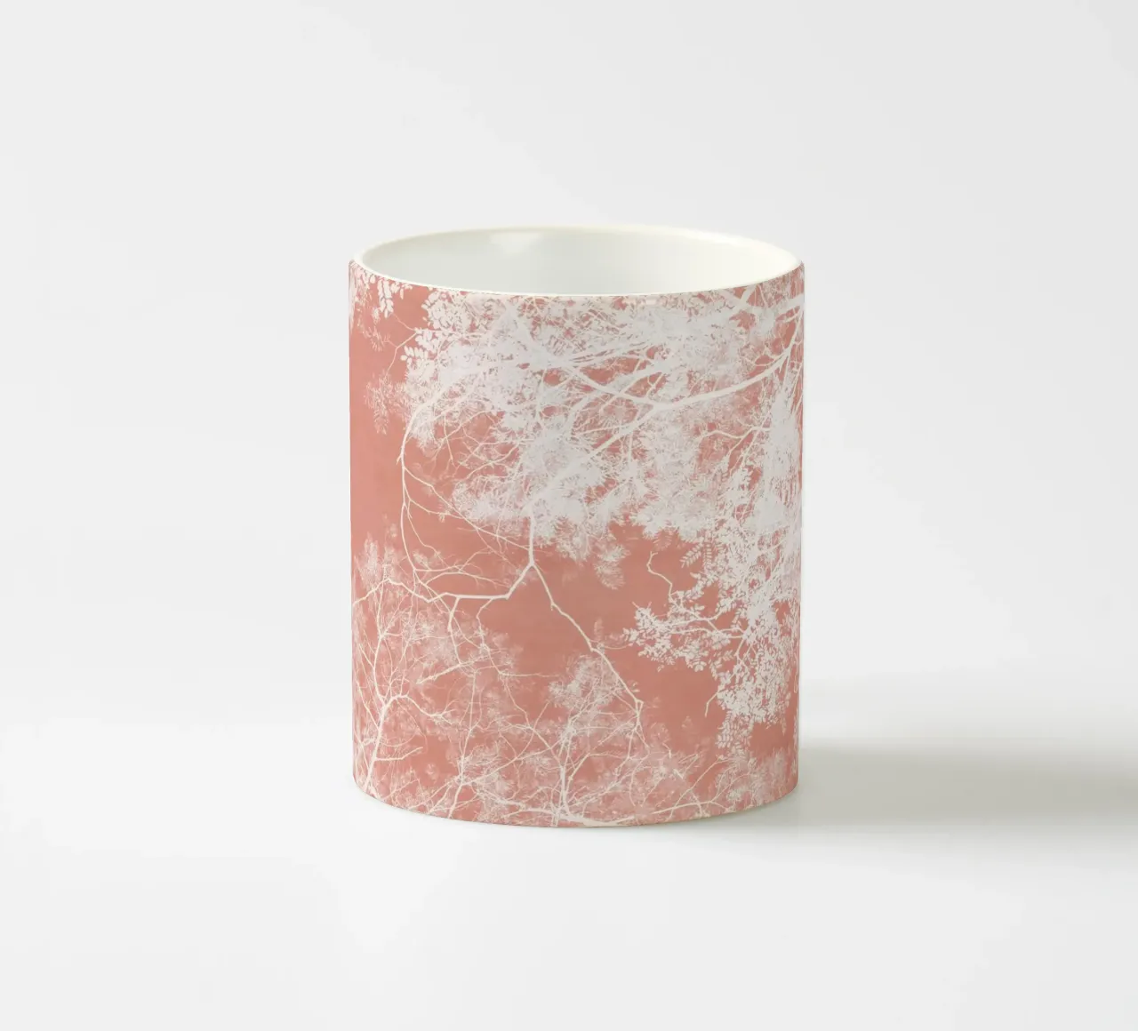 Vernice corallina Colpo di fogliame tazza in ceramica da amini54