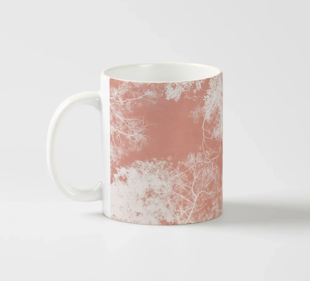 Vernice corallina Colpo di fogliame tazza in ceramica da amini54