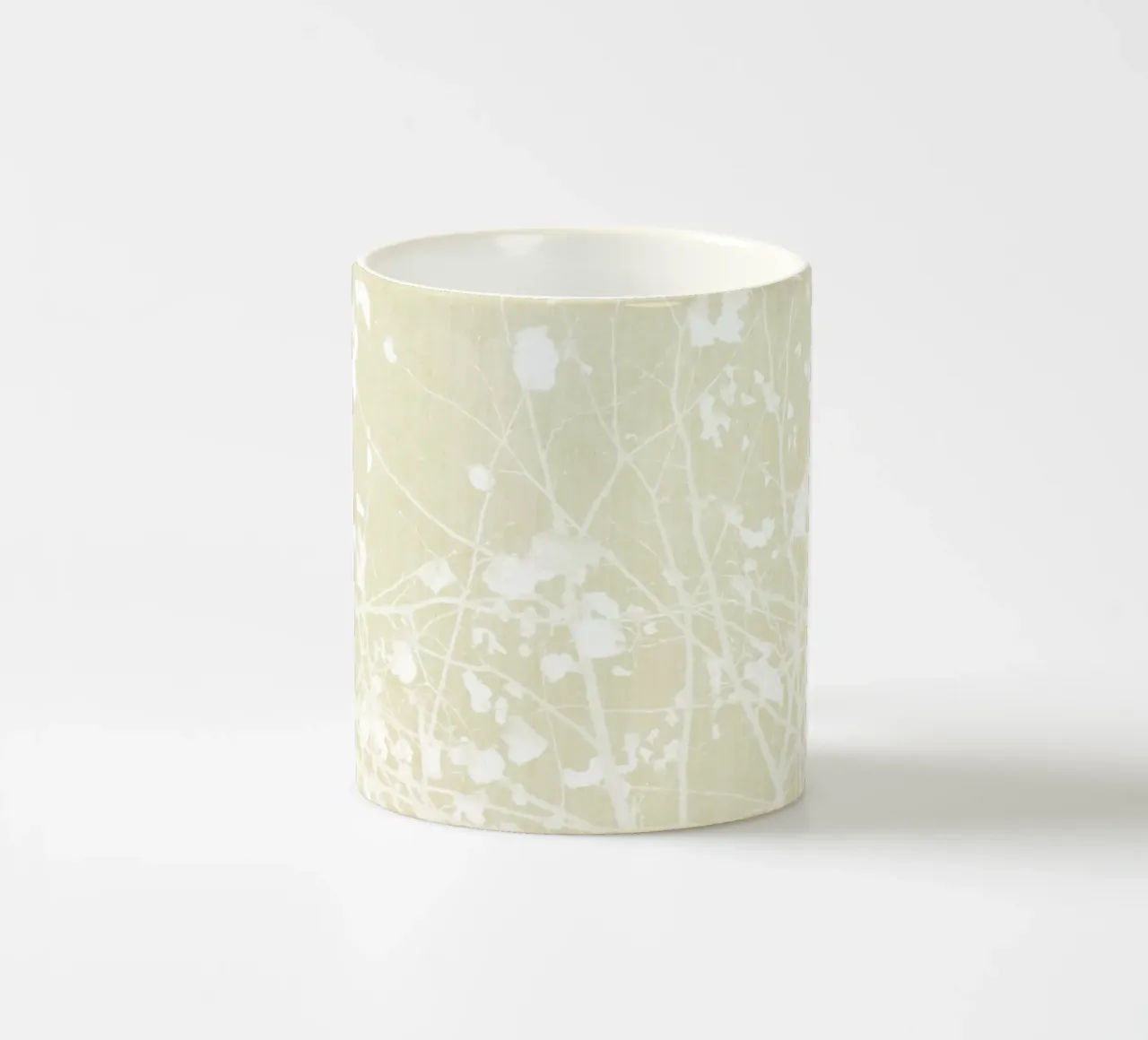 Vernice avorio Colpo di fogliame tazza in ceramica da amini54