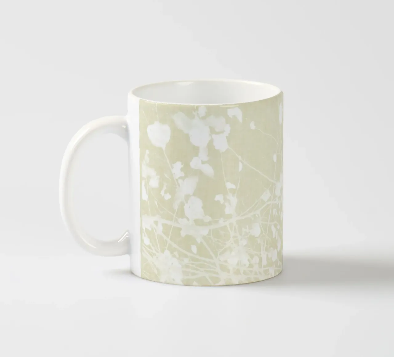 Vernice avorio Colpo di fogliame tazza in ceramica da amini54